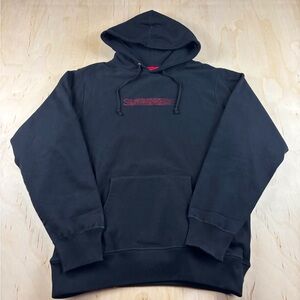Supreme Swarovski Box Logo Hoodie Black Red Large